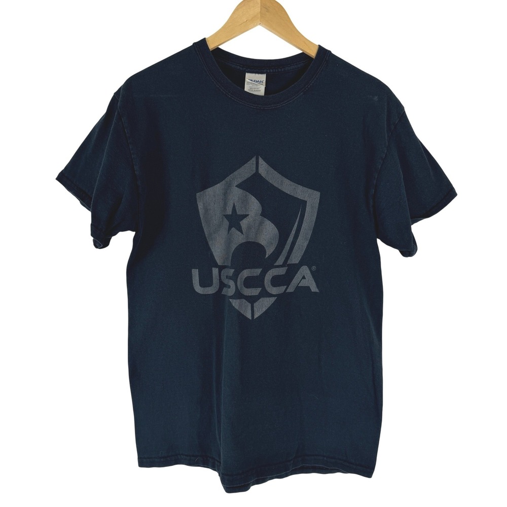 Gildan Mens USCCA Graphic T-Shirt Black Short Sleeve Cotton Crewβ Neck Size M